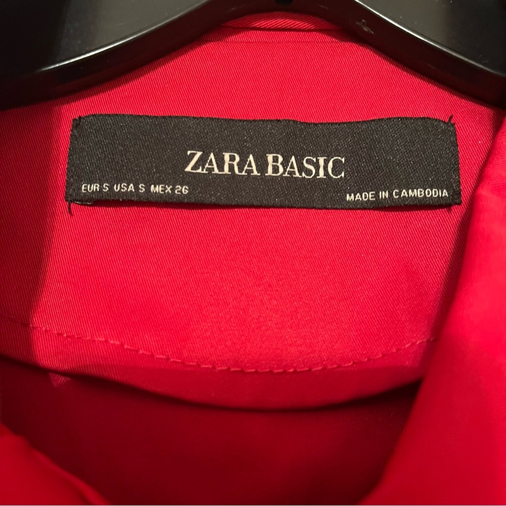 Zara Basic Lightweight Jacket Rain Red Womens S S… - image 6